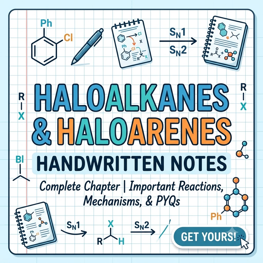 Haloalkane and Haloarenes Handwritten Notes 