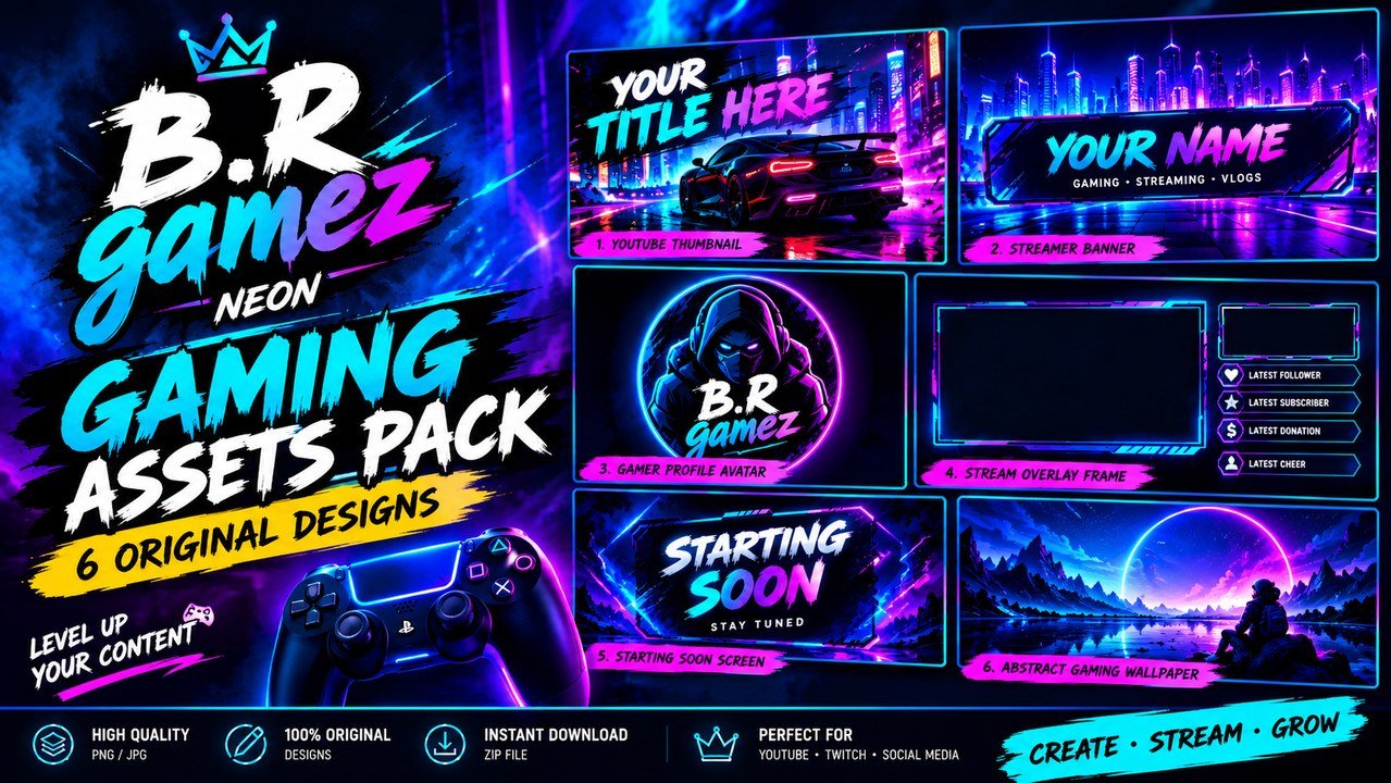  Gaming Assets Pack – 6 Designs