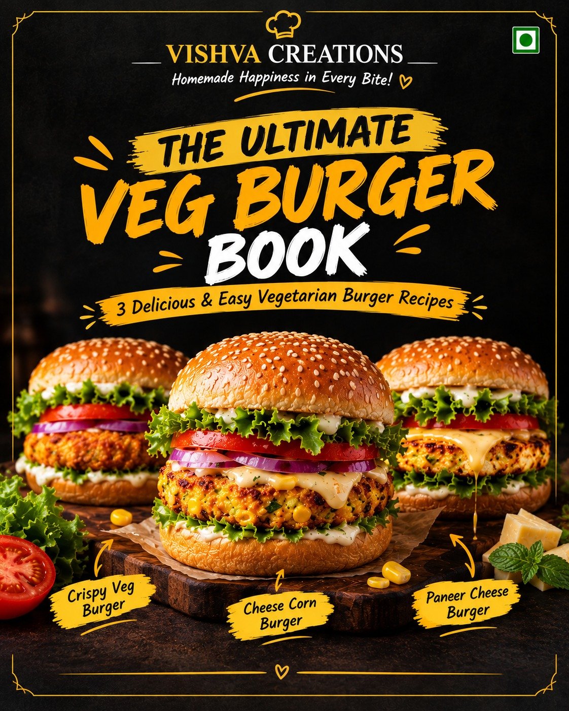 The Ultimate Veg Burger Book – 3 Delicious Recipes | Vishva Creations