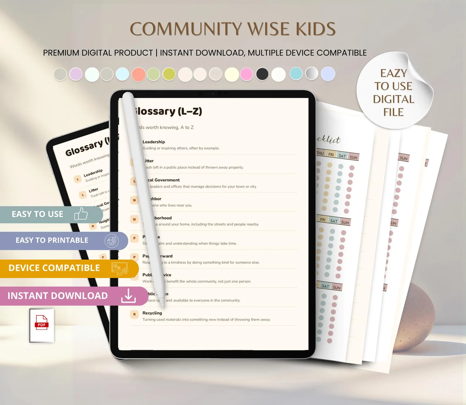 CommunityWise Kids Workbook | Neighbors, Parks, Kindness, Belonging (20 Lesson PDF Download)