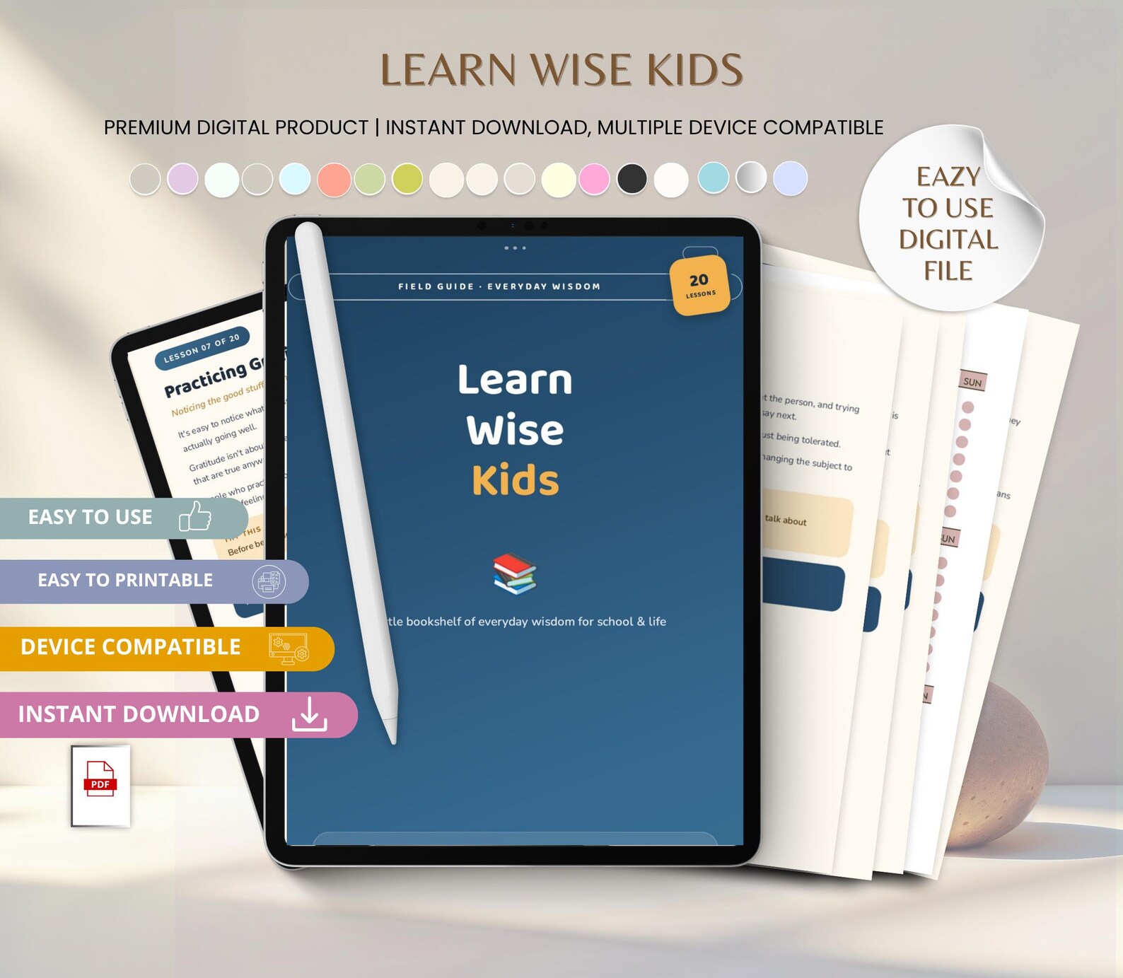 Learn Wise Kids Workbook | Everyday Life Skills, Character, School Friendship (Ages 8-12) (PDF Download)