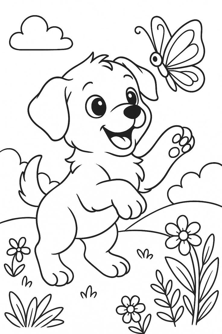 Playful Coloring Book for Kids | 4 Cute Nature & Animal Coloring Pages | Printable PDF for Ages 5–8